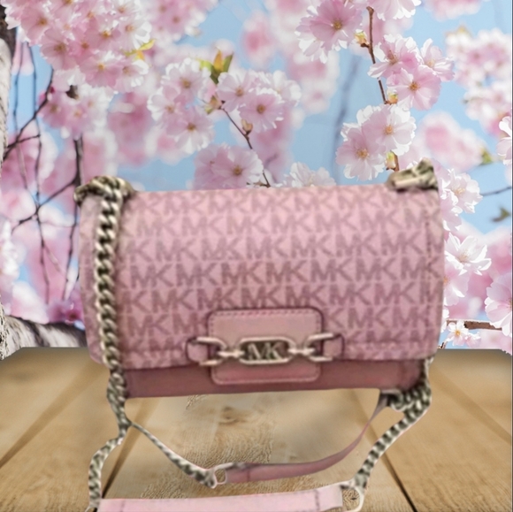 MICHAEL Michael Kors Handbags - Michael Kors Heather Signature Logo Crossbody Bag Mauve/Blush/Silver, Y2k NWOT